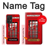 Samsung Galaxy A52, A52 5G Hard Case Classic British Red Telephone Box with custom name