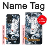 Samsung Galaxy A52, A52 5G Hard Case White Tiger with custom name