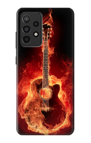 Samsung Galaxy A52, A52 5G Hard Case Fire Guitar Burn