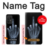 Samsung Galaxy A52, A52 5G Hard Case X-ray Hand Middle Finger with custom name