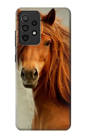 Samsung Galaxy A52, A52 5G Hard Case Beautiful Brown Horse
