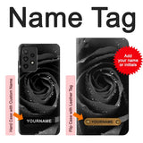 Samsung Galaxy A52, A52 5G Hard Case Black Rose with custom name