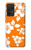 Samsung Galaxy A52, A52 5G Hard Case Hawaiian Hibiscus Orange Pattern