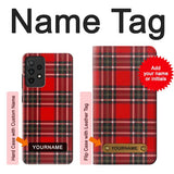 Samsung Galaxy A52, A52 5G Hard Case Tartan Red Pattern with custom name