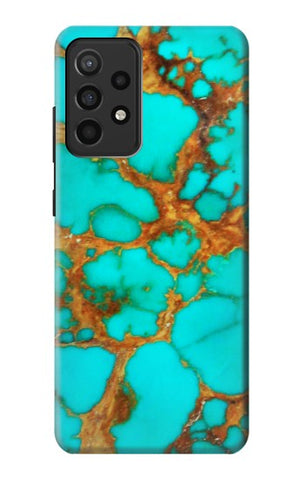Samsung Galaxy A52, A52 5G Hard Case Aqua Copper Turquoise Gems