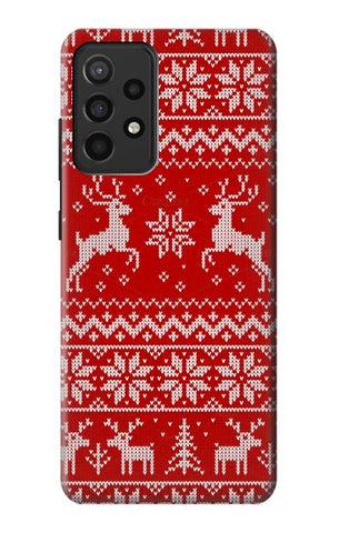 Samsung Galaxy A52, A52 5G Hard Case Christmas Reindeer Knitted Pattern