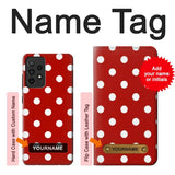 Samsung Galaxy A52, A52 5G Hard Case Red Polka Dots with custom name