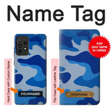 Samsung Galaxy A52, A52 5G Hard Case Army Blue Camouflage with custom name