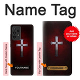 Samsung Galaxy A52, A52 5G Hard Case Christian Cross with custom name