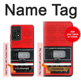 Samsung Galaxy A52, A52 5G Hard Case Red Cassette Recorder Graphic with custom name
