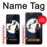 Samsung Galaxy A52, A52 5G Hard Case Peter Pan Fly Fullmoon Night with custom name