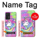 Samsung Galaxy A52, A52 5G Hard Case Pastel Unicorn with custom name