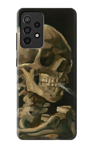 Samsung Galaxy A52, A52 5G Hard Case Vincent Van Gogh Head Skeleton Cigarette