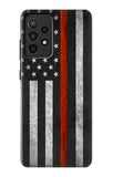 Samsung Galaxy A52, A52 5G Hard Case Firefighter Thin Red Line Flag