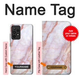 Samsung Galaxy A52, A52 5G Hard Case Soft Pink Marble Graphic Print with custom name