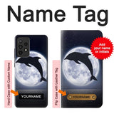 Samsung Galaxy A52, A52 5G Hard Case Dolphin Moon Night with custom name