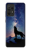 Samsung Galaxy A52, A52 5G Hard Case Wolf Howling Million Star