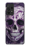 Samsung Galaxy A52, A52 5G Hard Case Purple Sugar Skull