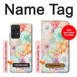 Samsung Galaxy A52, A52 5G Hard Case Pastel Floral Flower with custom name