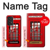 Samsung Galaxy A53 5G Hard Case Classic British Red Telephone Box with custom name