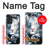 Samsung Galaxy A53 5G Hard Case White Tiger with custom name