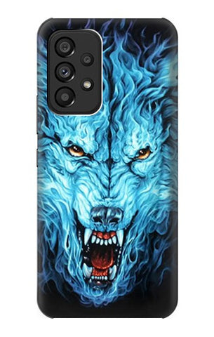 Samsung Galaxy A53 5G Hard Case Blue Fire Grim Wolf