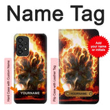 Samsung Galaxy A53 5G Hard Case Hell Fire Skull with custom name