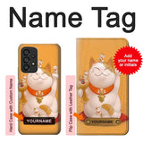 Samsung Galaxy A53 5G Hard Case Maneki Neko Lucky Cat with custom name