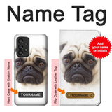 Samsung Galaxy A53 5G Hard Case Pug Dog with custom name