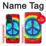 Samsung Galaxy A53 5G Hard Case Tie Dye Peace with custom name