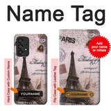 Samsung Galaxy A53 5G Hard Case Paris Postcard Eiffel Tower with custom name