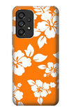Samsung Galaxy A53 5G Hard Case Hawaiian Hibiscus Orange Pattern