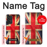 Samsung Galaxy A53 5G Hard Case British UK Vintage Flag with custom name