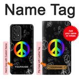 Samsung Galaxy A53 5G Hard Case Peace Sign with custom name