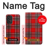 Samsung Galaxy A53 5G Hard Case Tartan Red Pattern with custom name