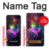 Samsung Galaxy A53 5G Hard Case Rainbow Unicorn Nebula Space with custom name