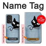 Samsung Galaxy A53 5G Hard Case Pocket Cat with custom name