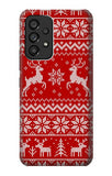 Samsung Galaxy A53 5G Hard Case Christmas Reindeer Knitted Pattern