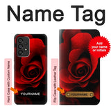 Samsung Galaxy A53 5G Hard Case Red Rose with custom name