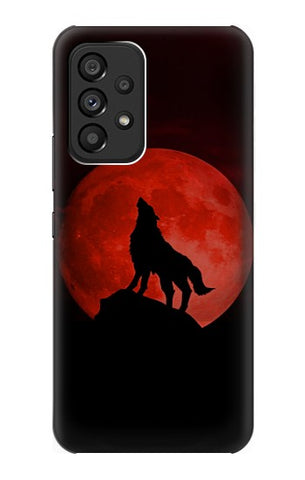 Samsung Galaxy A53 5G Hard Case Wolf Howling Red Moon