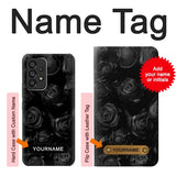 Samsung Galaxy A53 5G Hard Case Black Roses with custom name