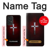 Samsung Galaxy A53 5G Hard Case Christian Cross with custom name