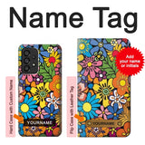Samsung Galaxy A53 5G Hard Case Colorful Flowers Pattern with custom name