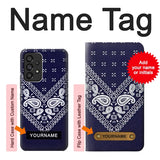 Samsung Galaxy A53 5G Hard Case Navy Blue Bandana Pattern with custom name