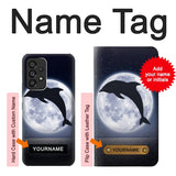 Samsung Galaxy A53 5G Hard Case Dolphin Moon Night with custom name