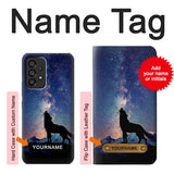 Samsung Galaxy A53 5G Hard Case Wolf Howling Million Star with custom name