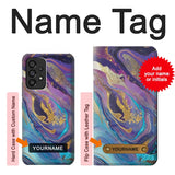 Samsung Galaxy A53 5G Hard Case Colorful Abstract Marble Stone with custom name