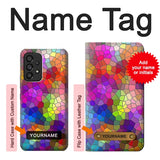 Samsung Galaxy A53 5G Hard Case Colorful Brick Mosaics with custom name