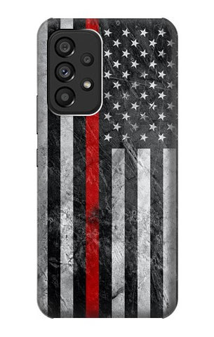 Samsung Galaxy A53 5G Hard Case Firefighter Thin Red Line American Flag