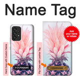 Samsung Galaxy A53 5G Hard Case Pink Pineapple with custom name